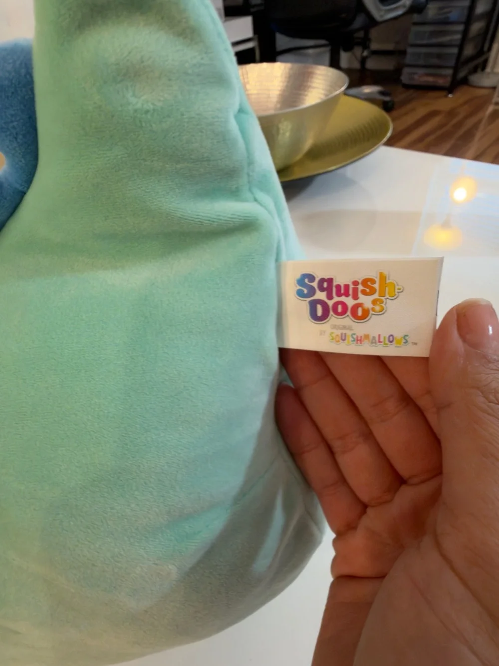 Squishmallows Squish-Doo Tyrus Mint Green Rainbow Hair Plush 12”